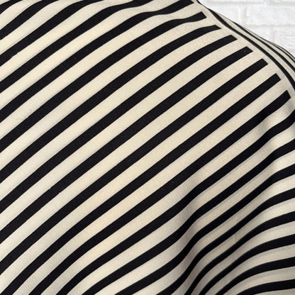 Close-up of a black and white striped fabric