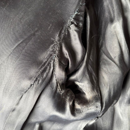 Close-up of the coat lining surface with folds and shadows.