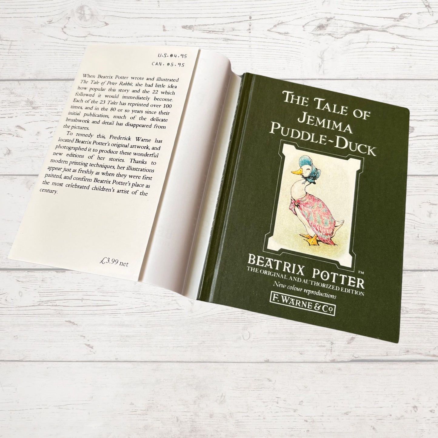 The Tale of Jemima Puddle Duck .Vintage Beatrix Potter Book. 1989 edition. Great Gift Idea