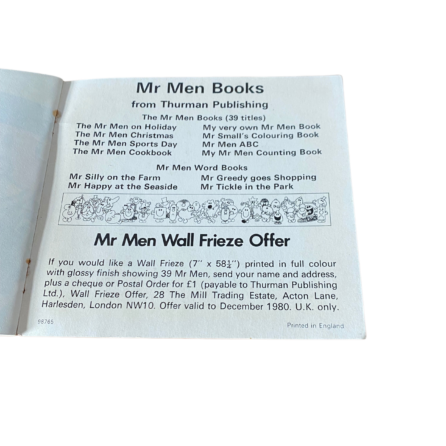Original Mr. Men Book -  Mr Nosey  - 1971 Edition - Roger Hargreaves