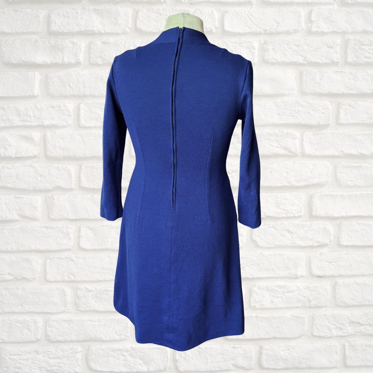 Purple wool vintage dress back view 