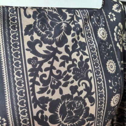 Black & Gold Medieval Style 70s Vintage Maxi Dress by Sybil Zelker at Polly Peck . Approx UK 10