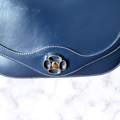 60s Navy Blue Mod Style Vintage St. Michael Shoulder Bag