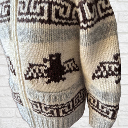 Vintage Canadian Sweater Company Zip Up Unisex Wool Cardigan. Approx UK size S - M ( men)/ 12-16 ( women)