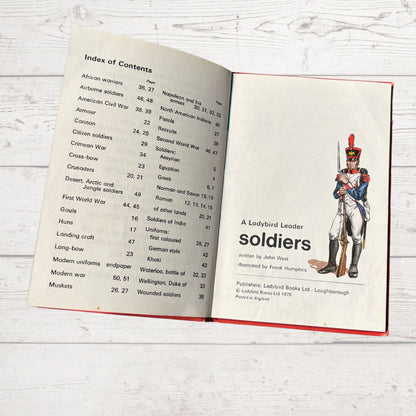 Vintage 1970s children’s book, Soliders: A Ladybird Leader reading book. Series 737