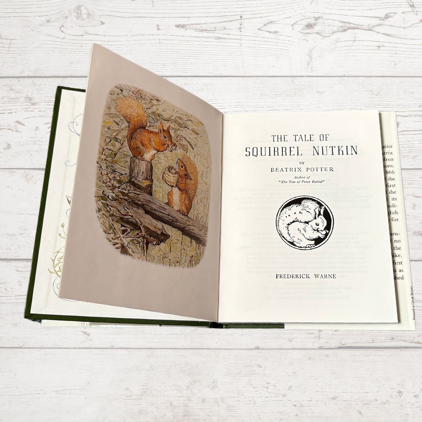 The Tale of Squirrel Nutkin. Vintage Beatrix Potter Book. 1989 edition. Great Gift Idea