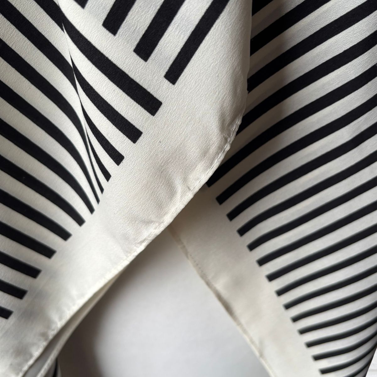 Close-up of black and white striped fabric
