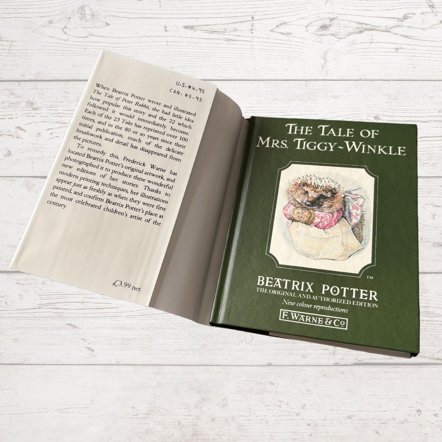 The Tale of Mrs Tiggy Winkle. Vintage Beatrix Potter Book. 1989 edition. Great Gift Idea