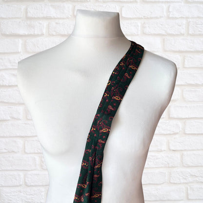 60s Mod Style Green,Red and Yellow Paisley Print Vintage Tootal Cravat