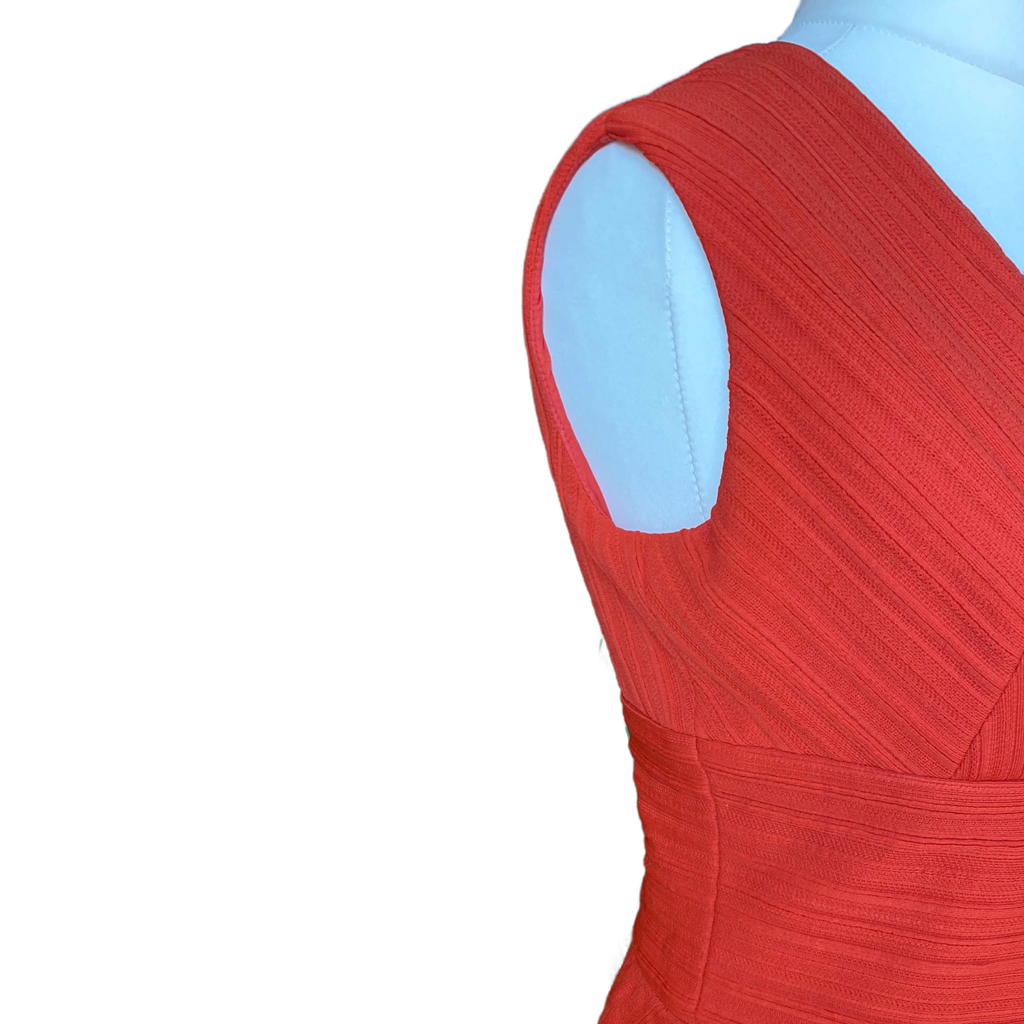 60s sleeveless red/ orange dress.  Approx UK size 14