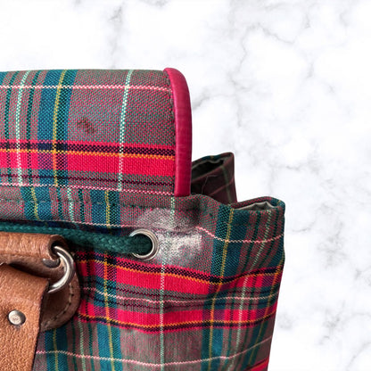 Plaid bag with on a white background