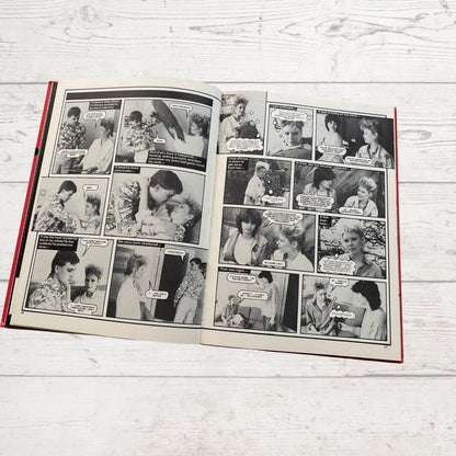 Vintage Jackie Annual 1986 Open on a white background 