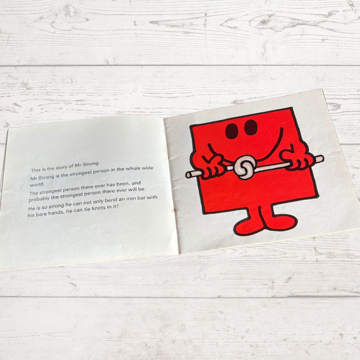 Mr. Strong by Roger Hargreaves. Original 1970s The Mr Men series. 1976 edition