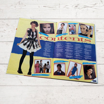 Jackie 1988 Vintage Annual open on the contents page on a white background 