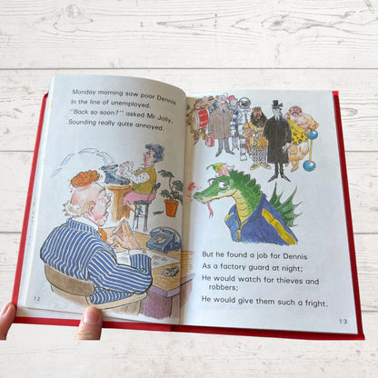 Dennis the Dragon finds a new job. 1980s Vintage Ladybird Book.Great gift idea