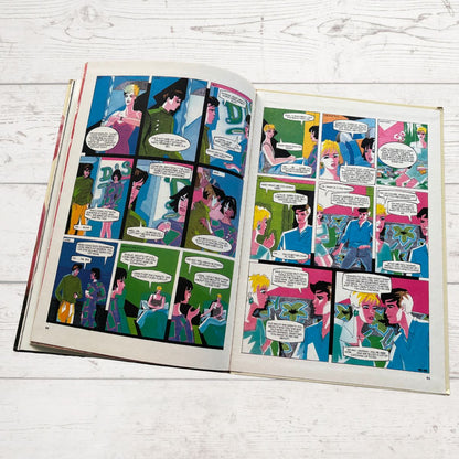 Vintage Jackie 1989 annual, open comic story page  on a white background 