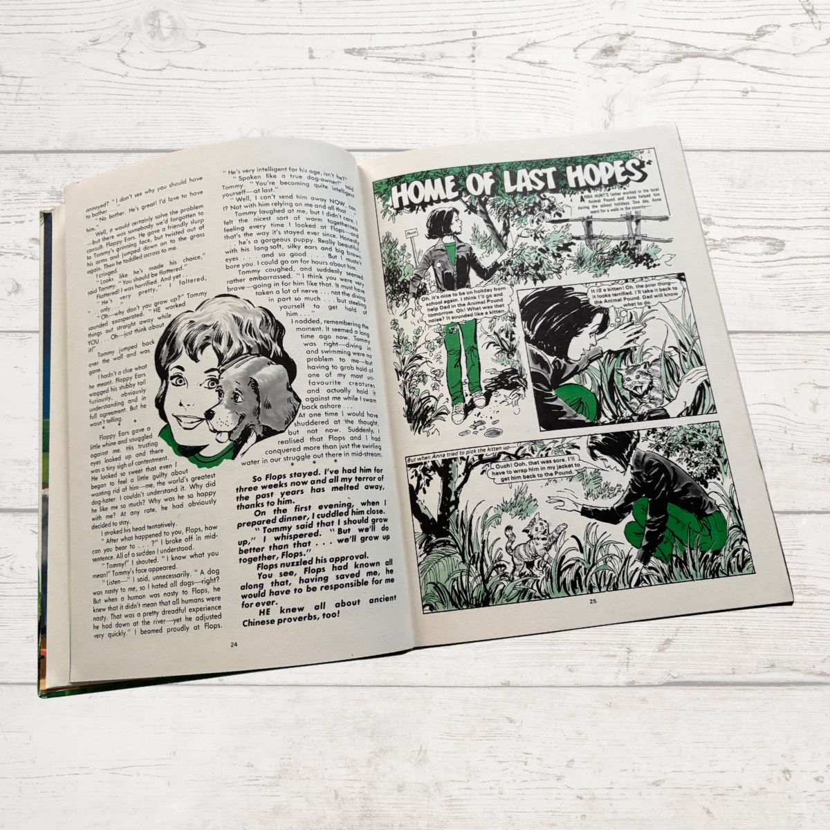 Vintage 1986 Mandy for Girls annual comic story and illustrated fictionon a white background