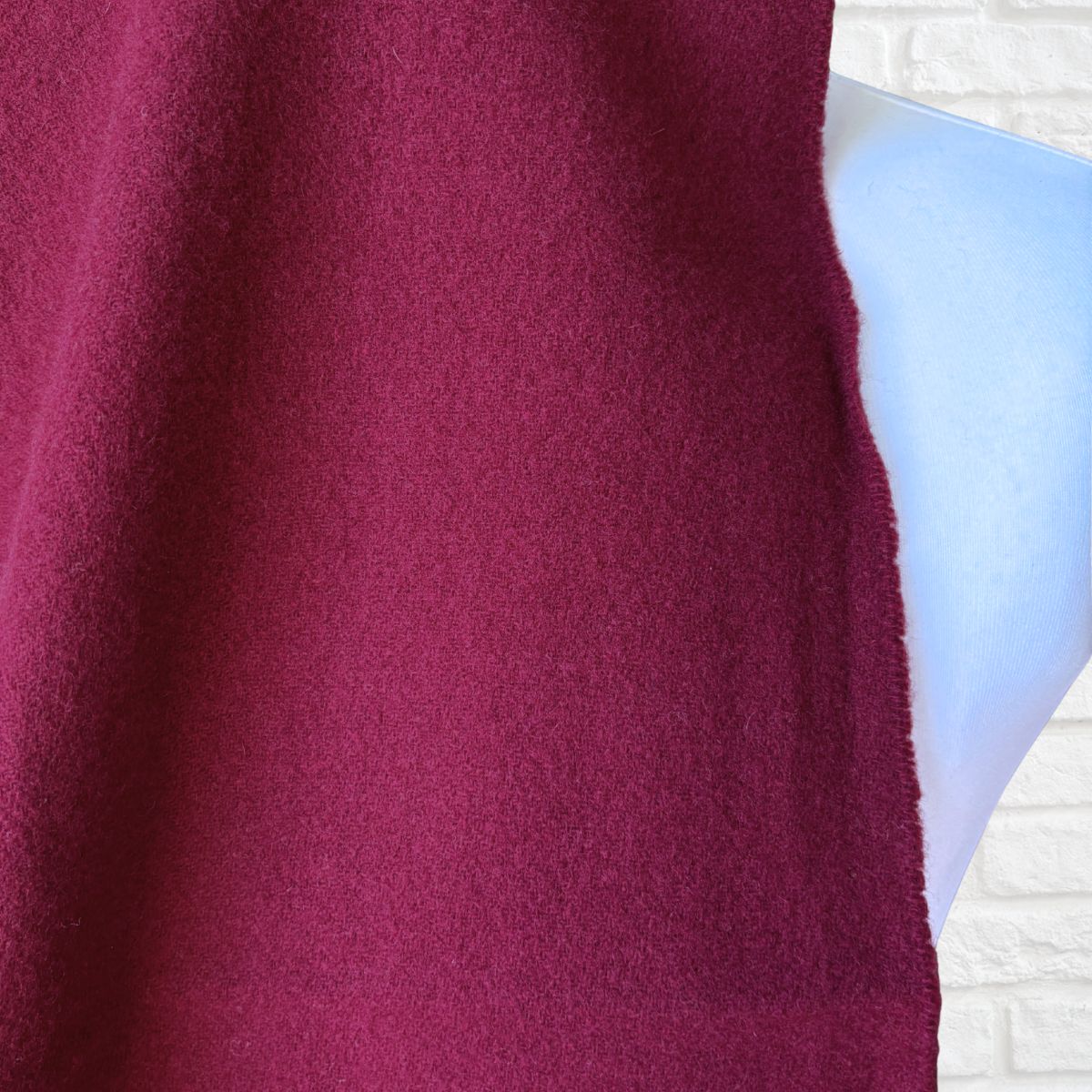 Burgundy Vintage Wool Scarf with Fringing.Made in England. Great Gift Idea