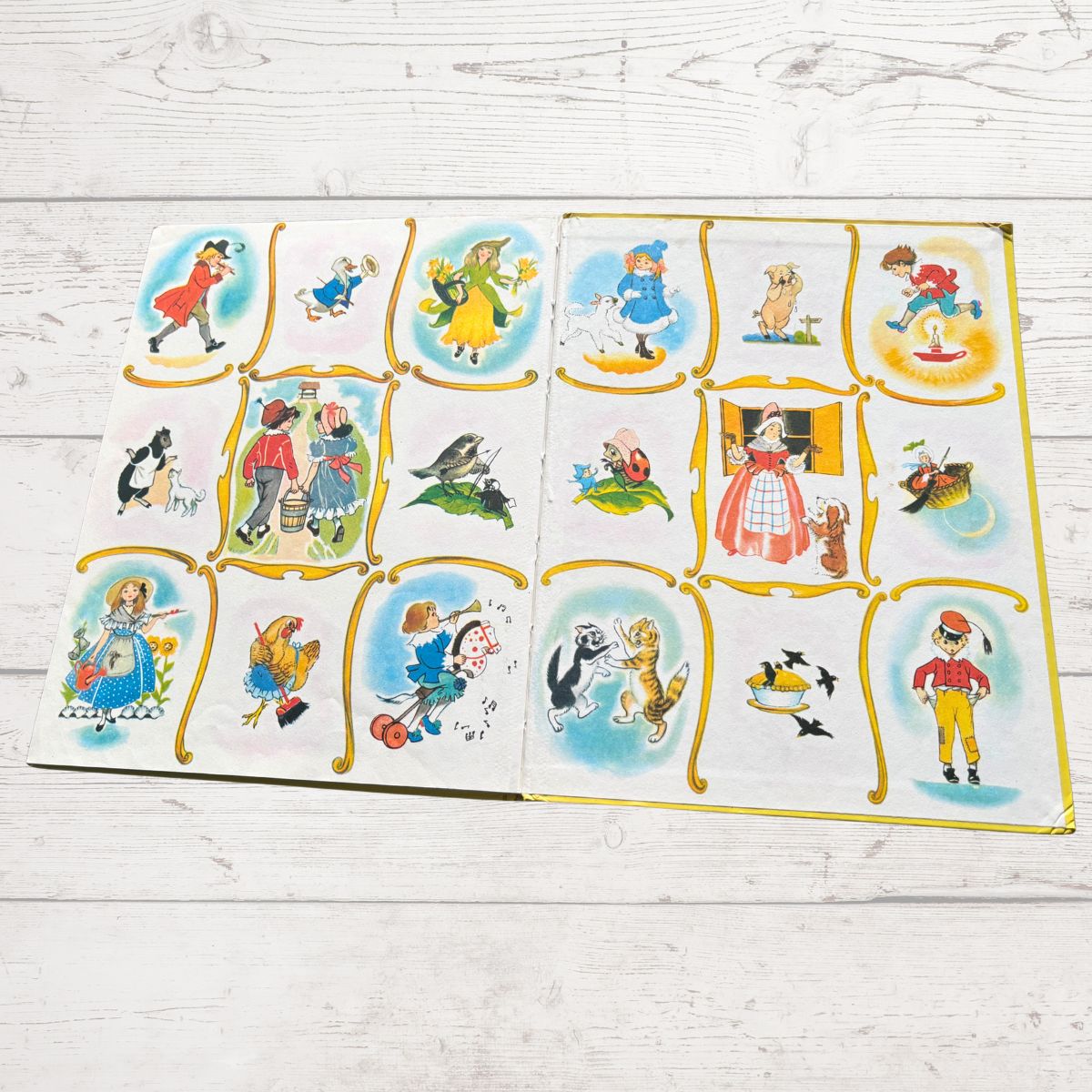 Vintage childrens book with colour illustration 