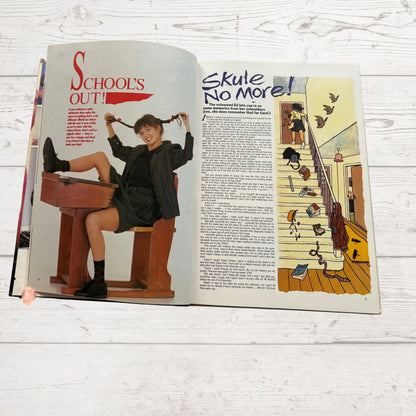 Vintage Jackie 1989 annual, open  on a white background 