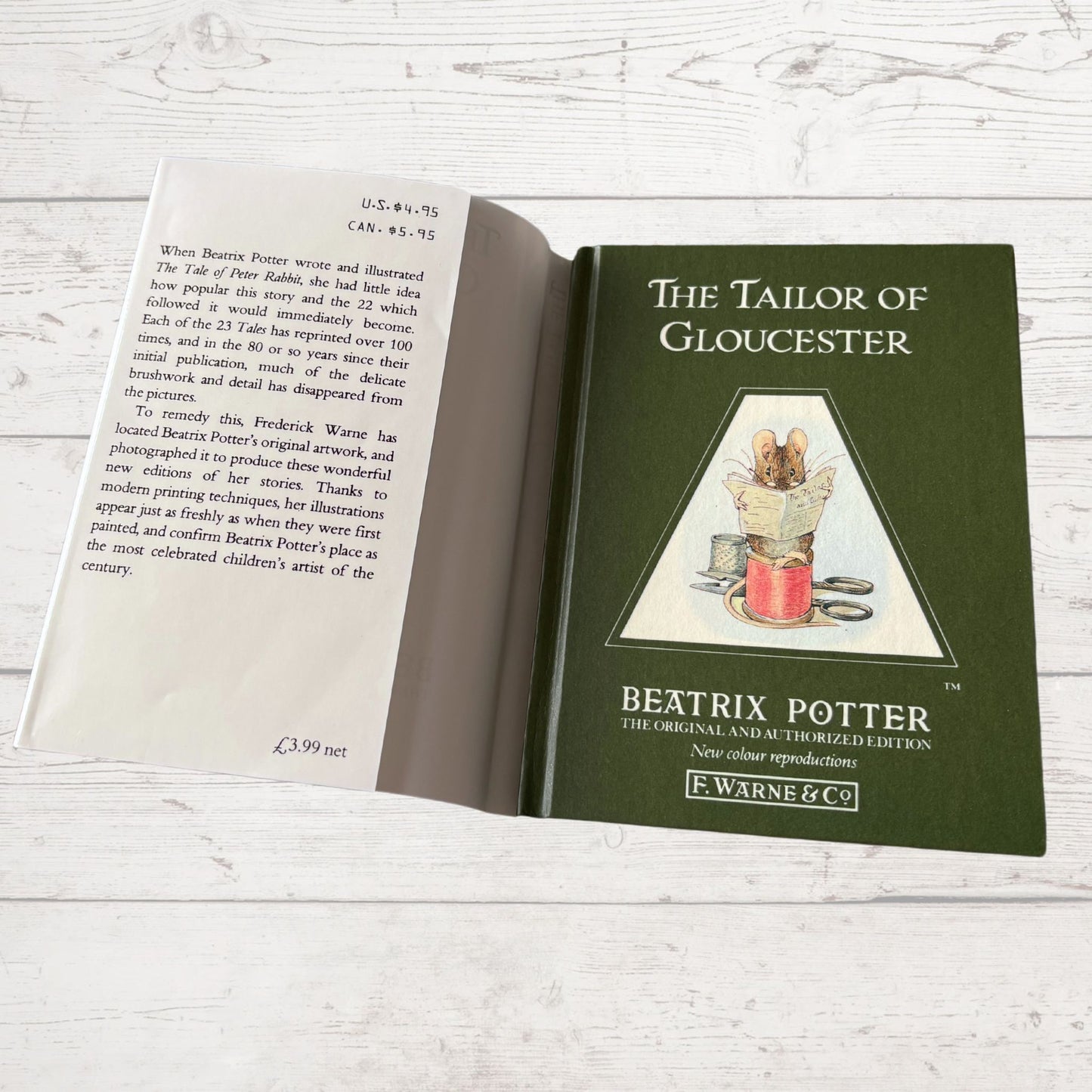 The Tailor of Gloucester. Vintage Beatrix Potter Book. 1989 edition. Great Gift Idea