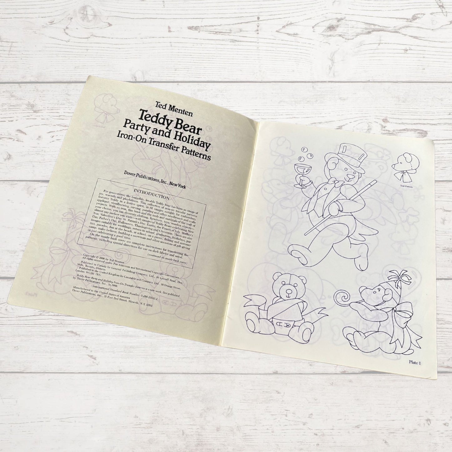 Vintage Dover Needlework Series Book. Teddy Bear Party and Holiday Iron- On Transfer Patterns