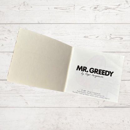 Mr.Greedy by Roger Hargreaves. Original 1970s The Mr Men series. 1971 edition. Great gift idea