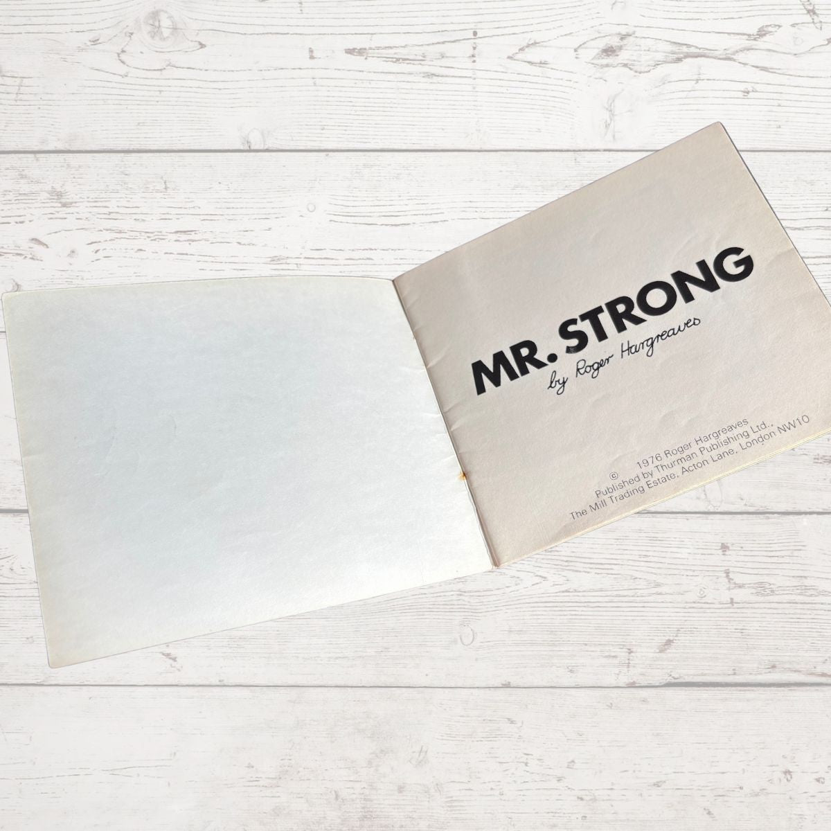 Mr. Strong by Roger Hargreaves. Original 1970s The Mr Men series. 1976 edition