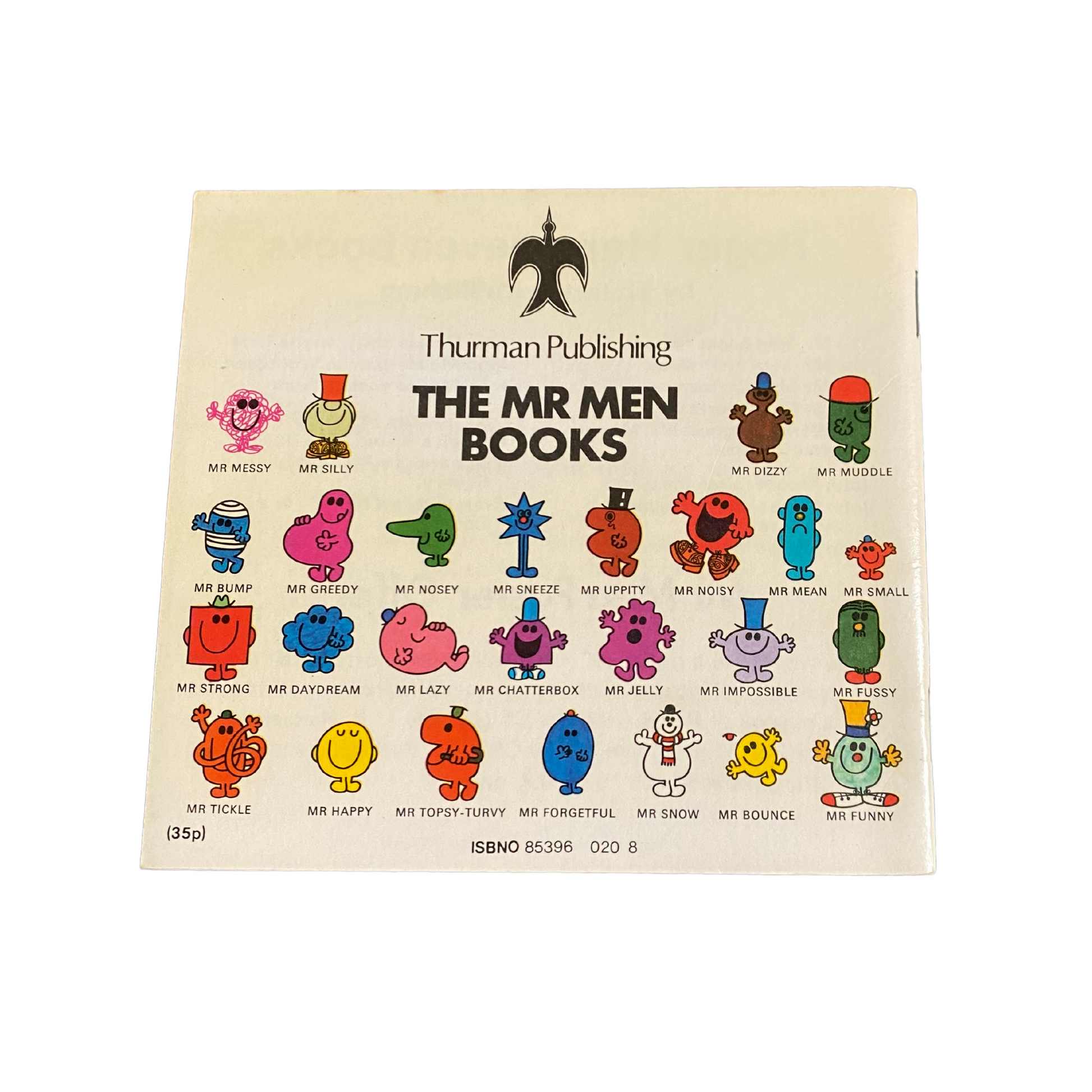 Classic Mr. Men Book -   Mr Uppity - 1970s Edition Back view 