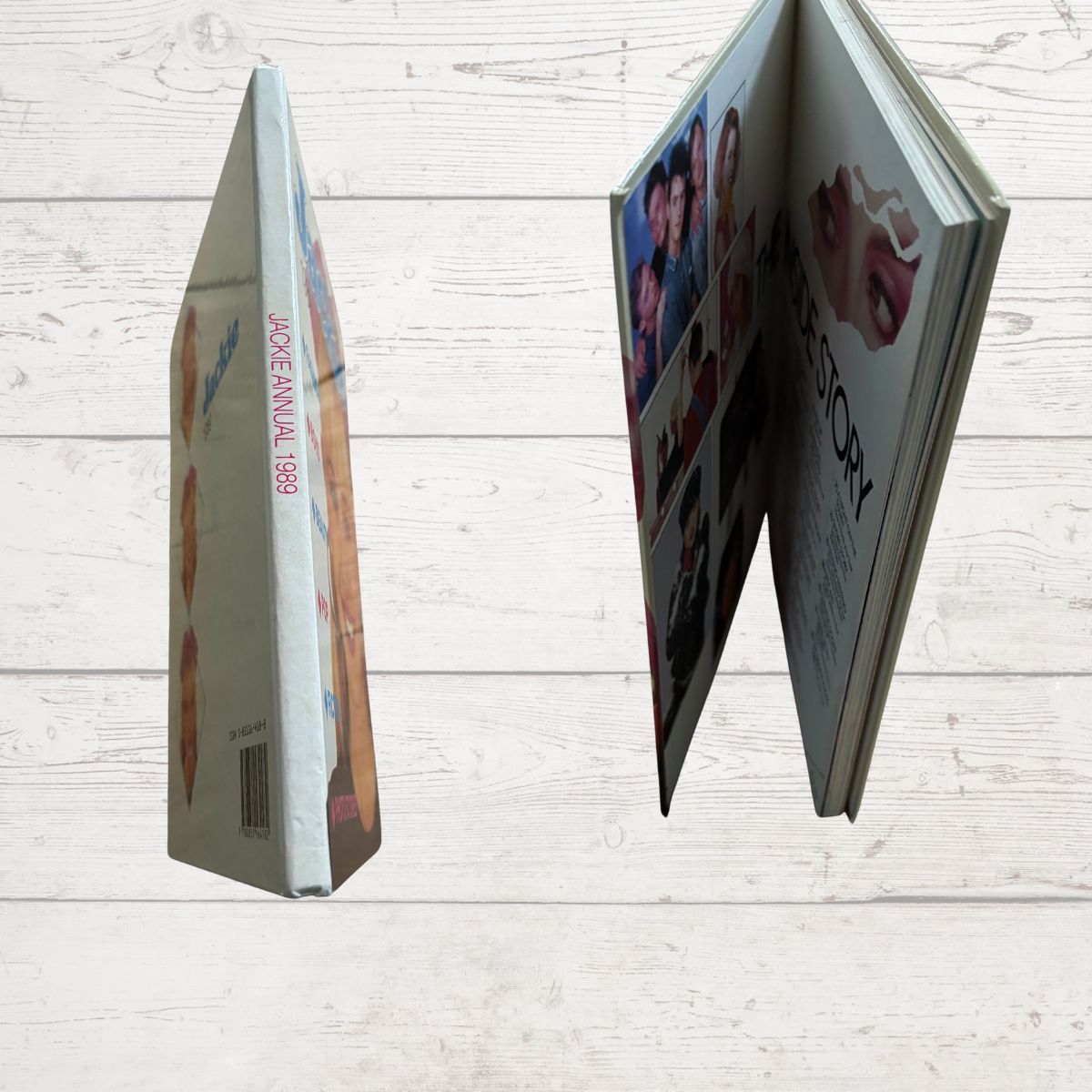 Vintage Jackie 1989 annual, spine on a white background 