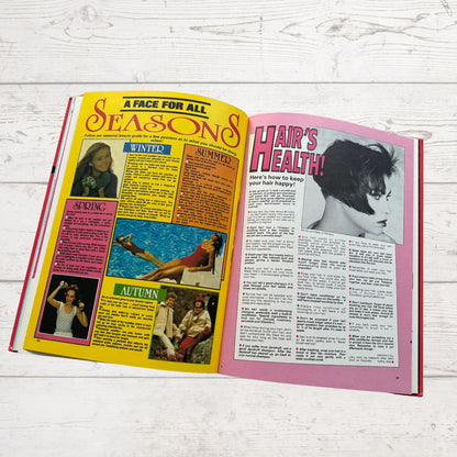 Vintage Jackie Annual 1986 Open on a white background 