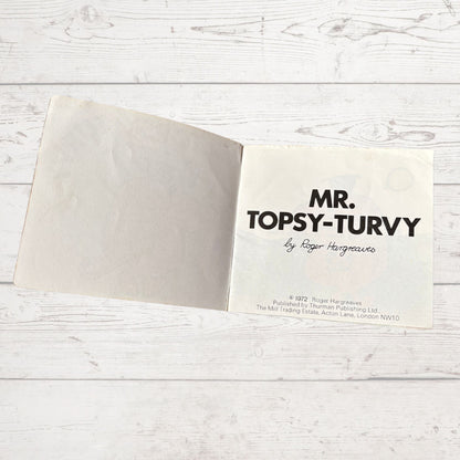 Mr. Topsy - Turvy by Roger Hargreaves. Original 1970s The Mr Men series. 1972 edition. Great gift idea