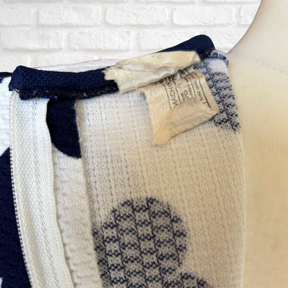 Navy & White 60s Mini Vintage Skater Dress .Approx UK size 10-12