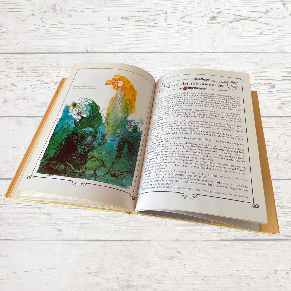 Vintage book of Arthurian legends illustrated by Victor Ambrus On a white background 