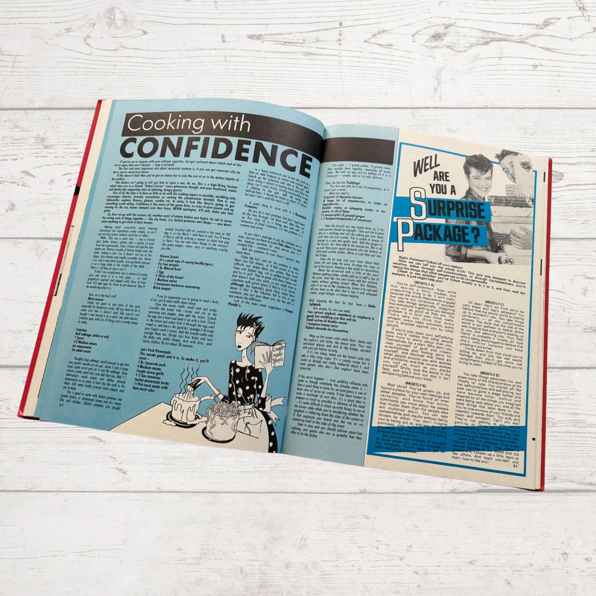 Vintage Jackie Annual 1986 Open on a white background 