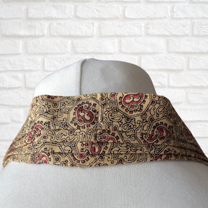 60s Mod Style Yellow, Black and Red Paisley Print Vintage Tootal Cravat