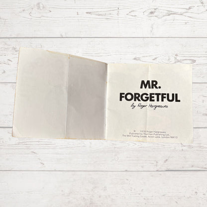 Mr. Forgetful by Roger Hargreaves. Original 1970s The Mr Men series. 1976  edition.Great gift idea