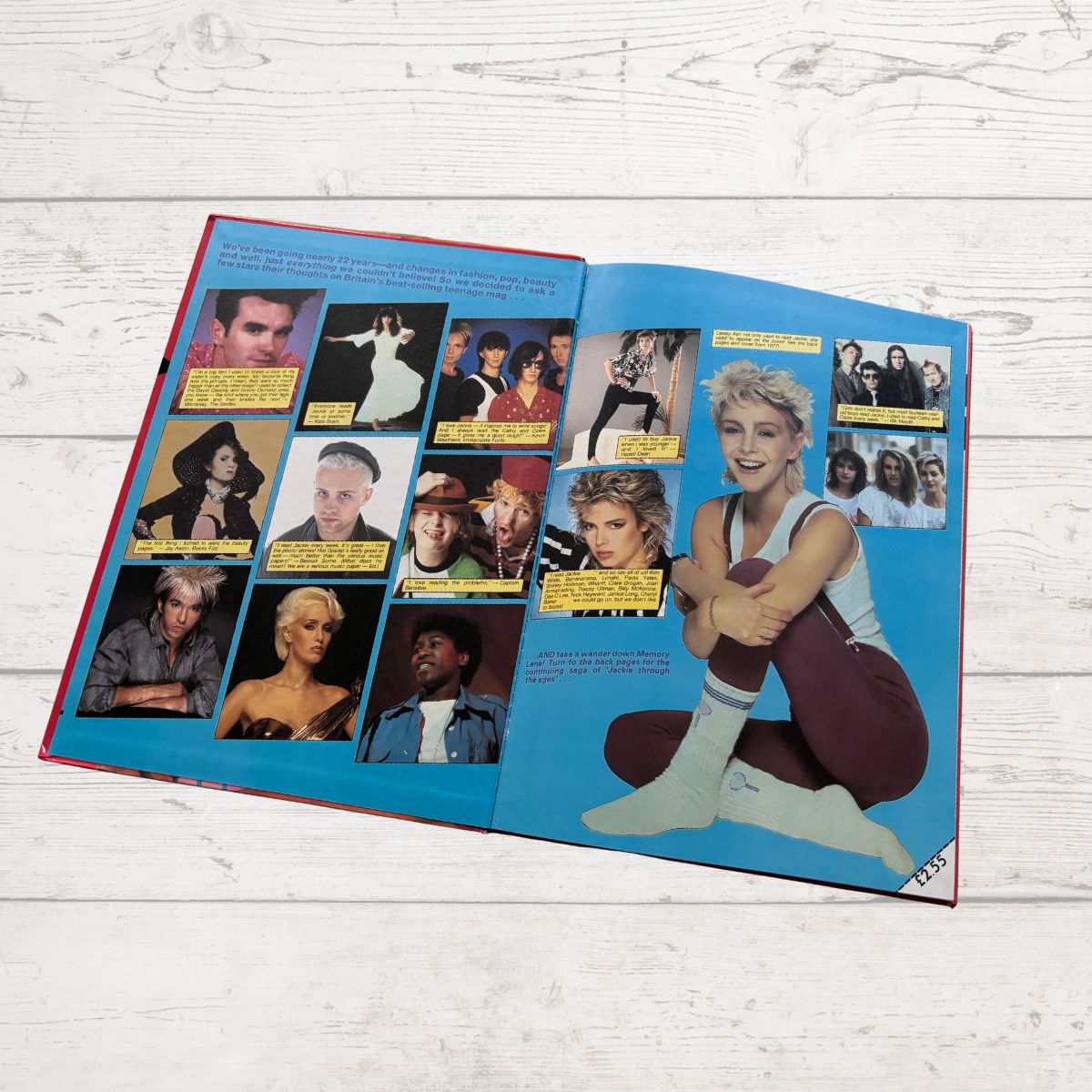 Vintage Jackie Annual 1986 Open on a white background 