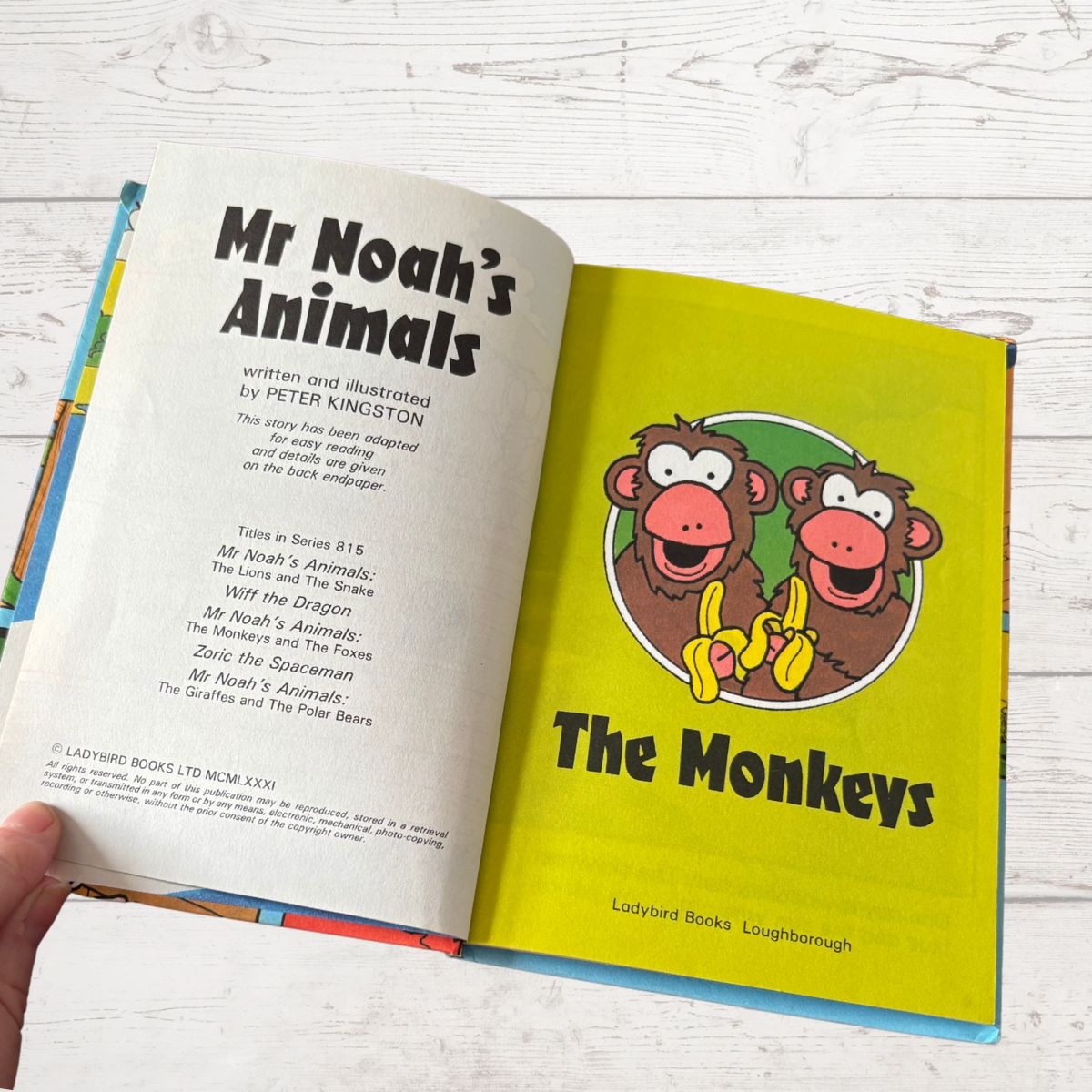 Mr. Noah’s Animals. The Monkeys and The Foxes. 1980s Vintage Ladybird Book. Series 815.