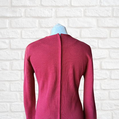 Vintage Dark Red 60s Mod Style Scooter Dress .Approx UK size 8-10