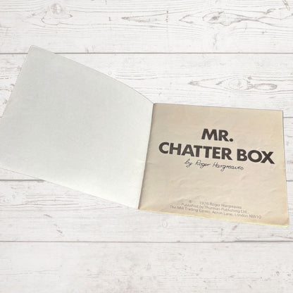 Original 1970s Mr Men Book, Mr Chatterbox  by Roger Hargreaves. 1976 edition