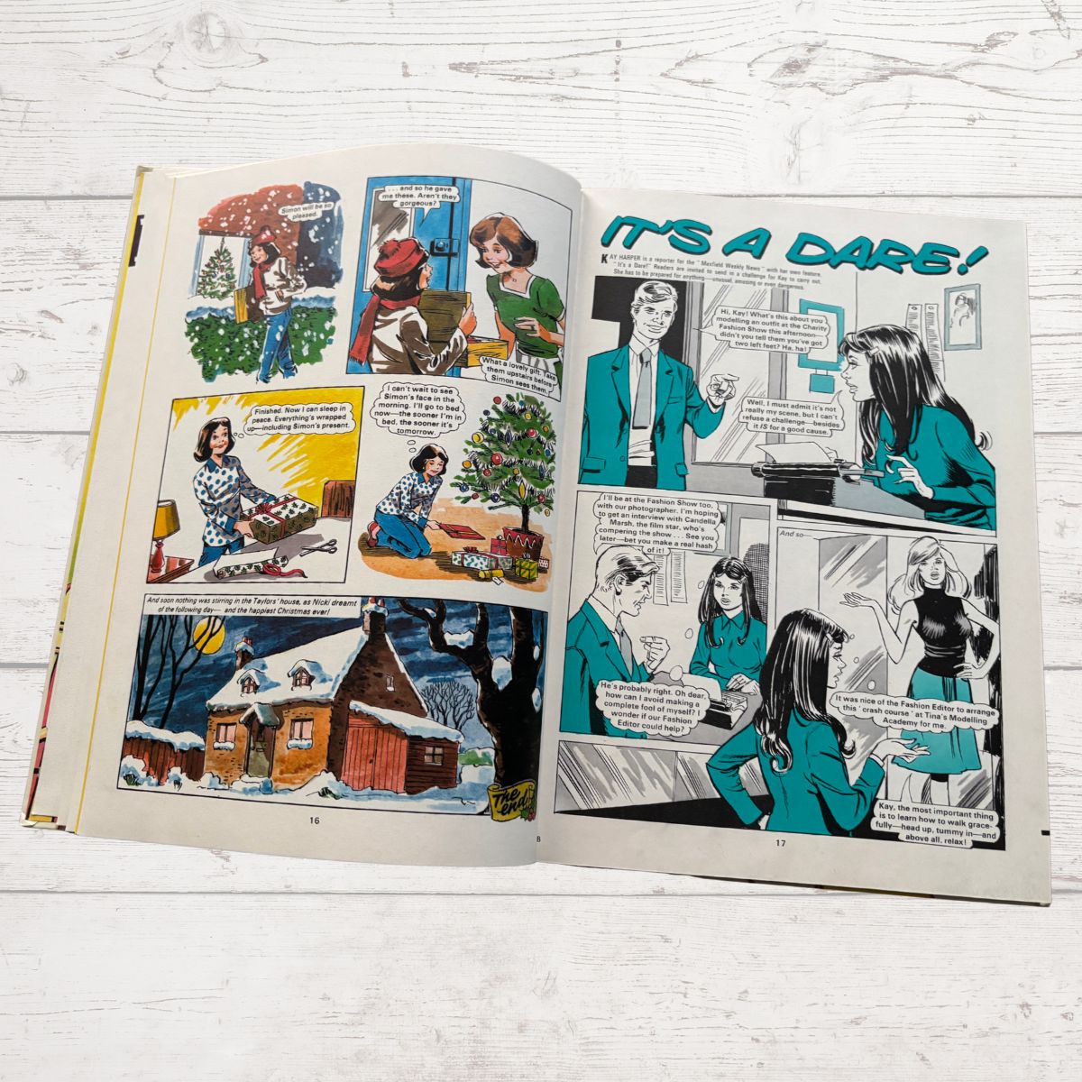 Mandy for Girls 1983 annual  open on the comic story page  On a white background