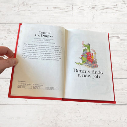 Dennis the Dragon finds a new job. 1980s Vintage Ladybird Book.Great gift idea