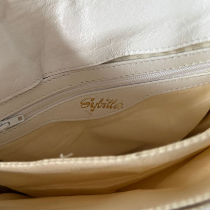 White Leather 80s Vintage Shoulder Bag by Sybilla.  Super Stylish