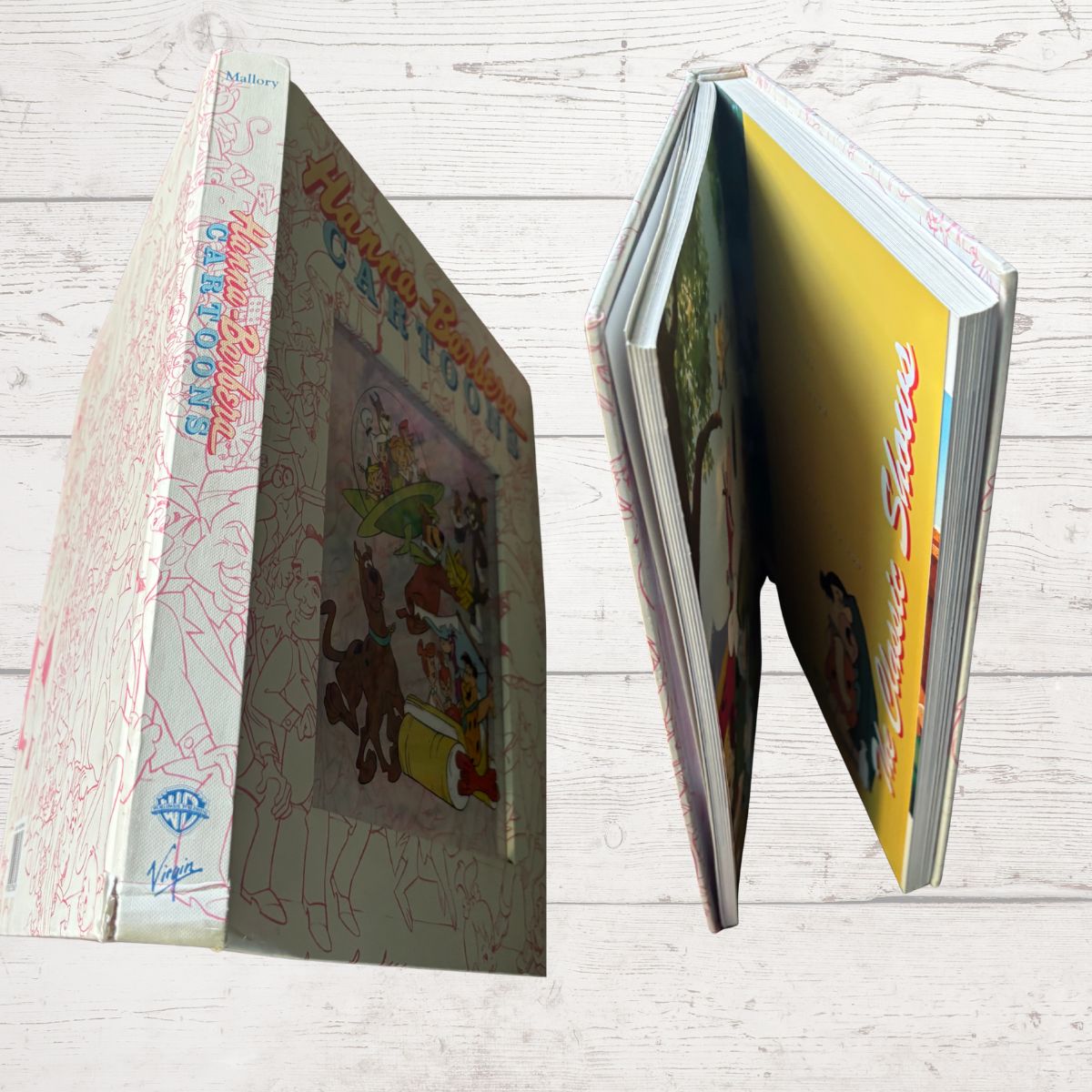 Spine and cover corners of Hanna Barbera cartoon book 