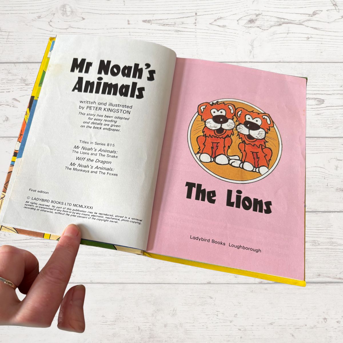 Mr. Noah’s Animals. The Lions and The Snake. 1980s Vintage Ladybird Book. Series 815