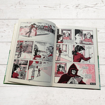 Mandy for Girls 1985 vintage annual, open  Ona comic story page on a white background 