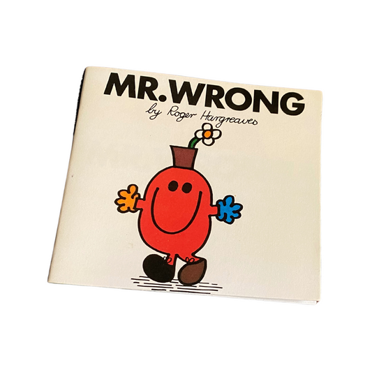 Vintage Mr Wrong book - Original 1978 Edition by Roger Hargreaves