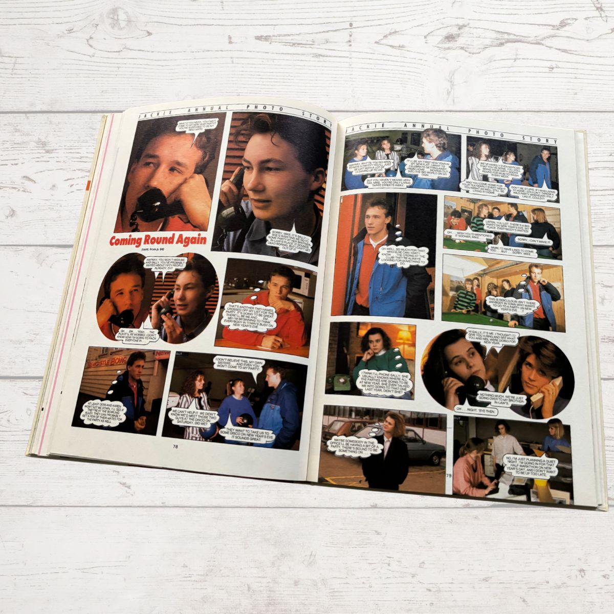 Jackie 1988 Vintage Annual open on a white background 