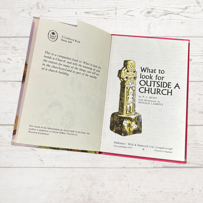 Vintage 1970s ladybird book: What to Look for Outside a Church. Series 649